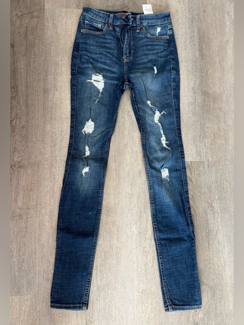 Hollister Dark Blue Distressed Skinny Jeans
